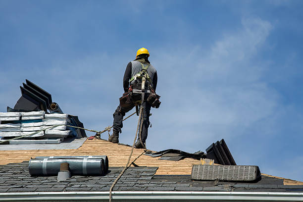 Professional Gutter Installation technician working in Upland, CA